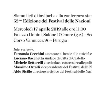 17/04/2019: Conferenza stampa presentazione 52° Festival delle Nazioni